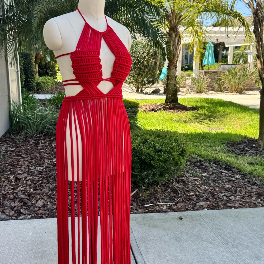 Boho macrame style dress